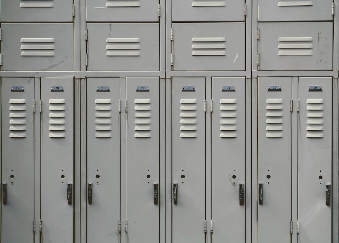 gray metal locker